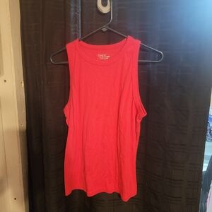 Time and Tru Bright Red Ribbed Tank Top